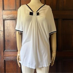 Salvatore Ferragamo Black and White Knit T Shirt